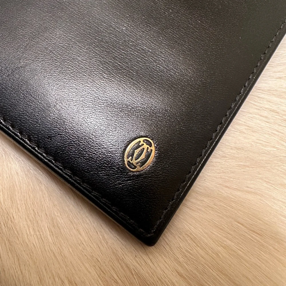Vintage Cartier Long Black Leather Wallet - Picture 2 of 7